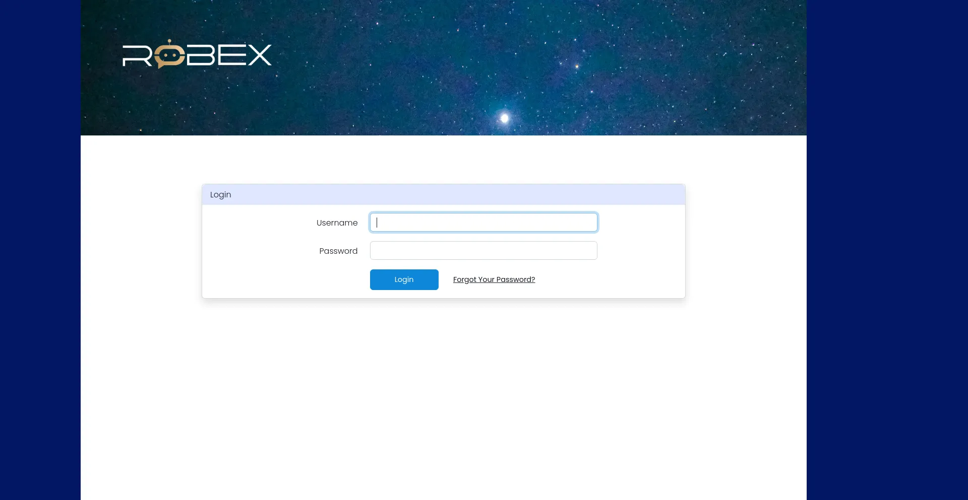 Website screenshot of App.robex-ai.com
