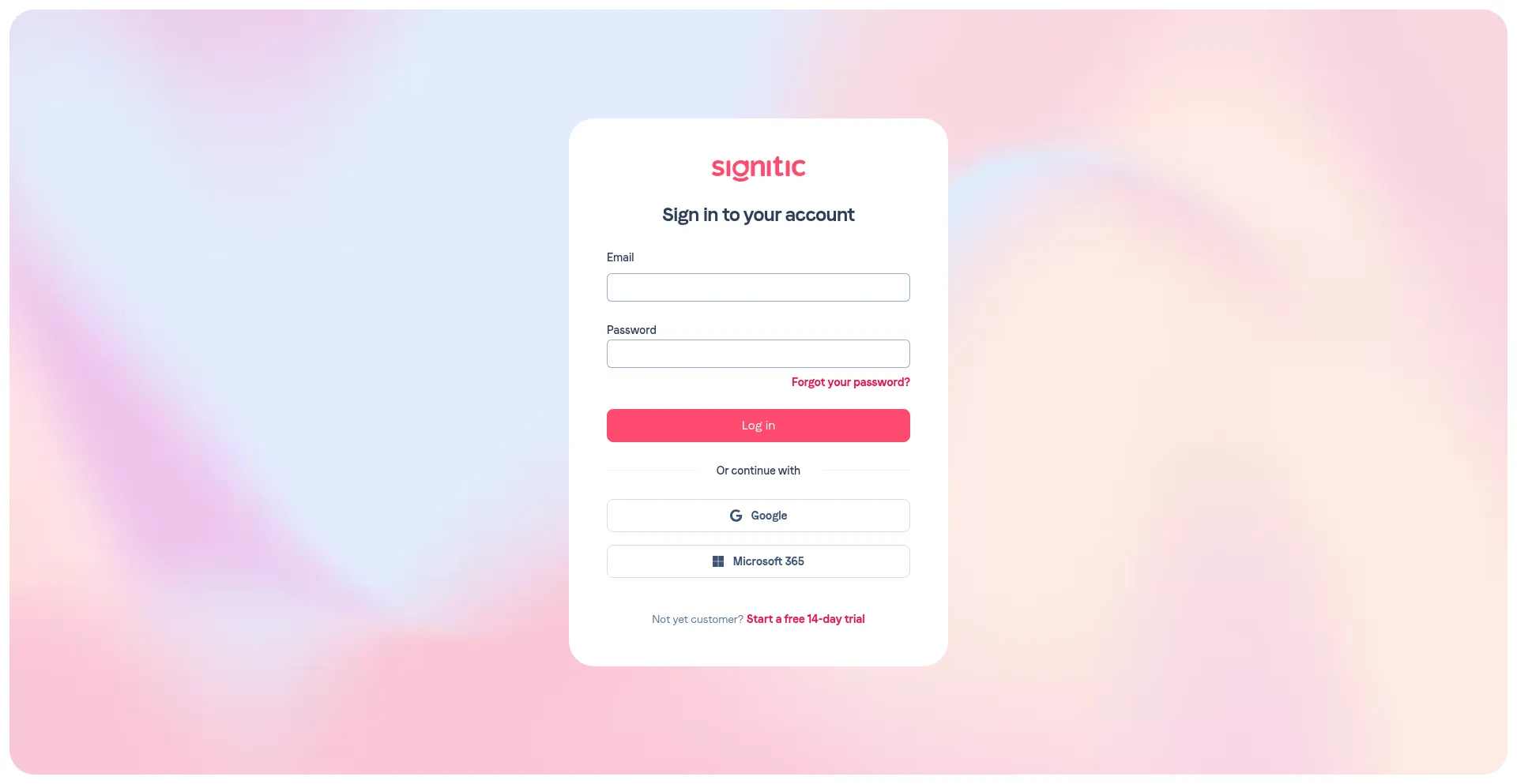 Website screenshot of App.signitic.com