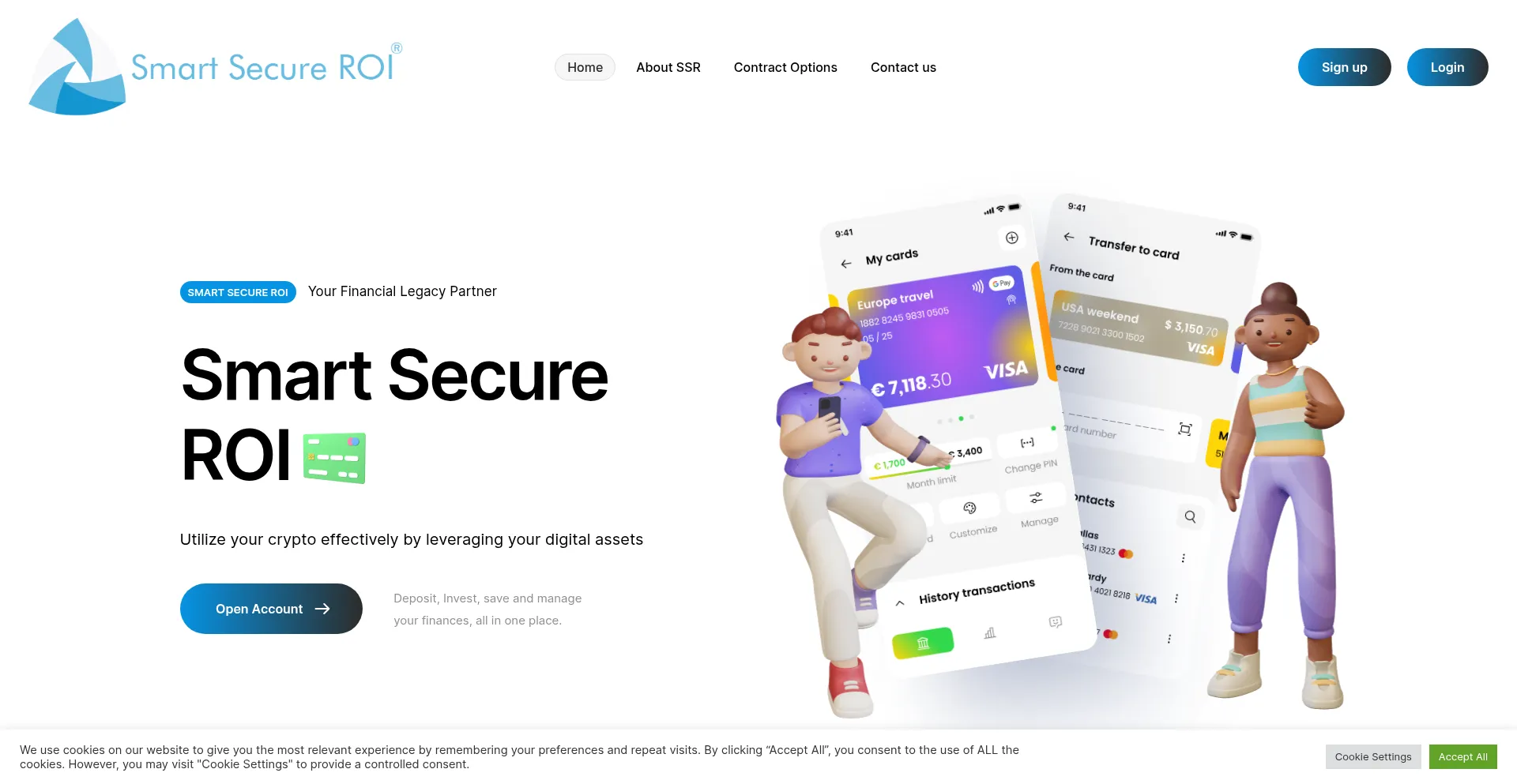 Website screenshot of App.smartsecureroi.com