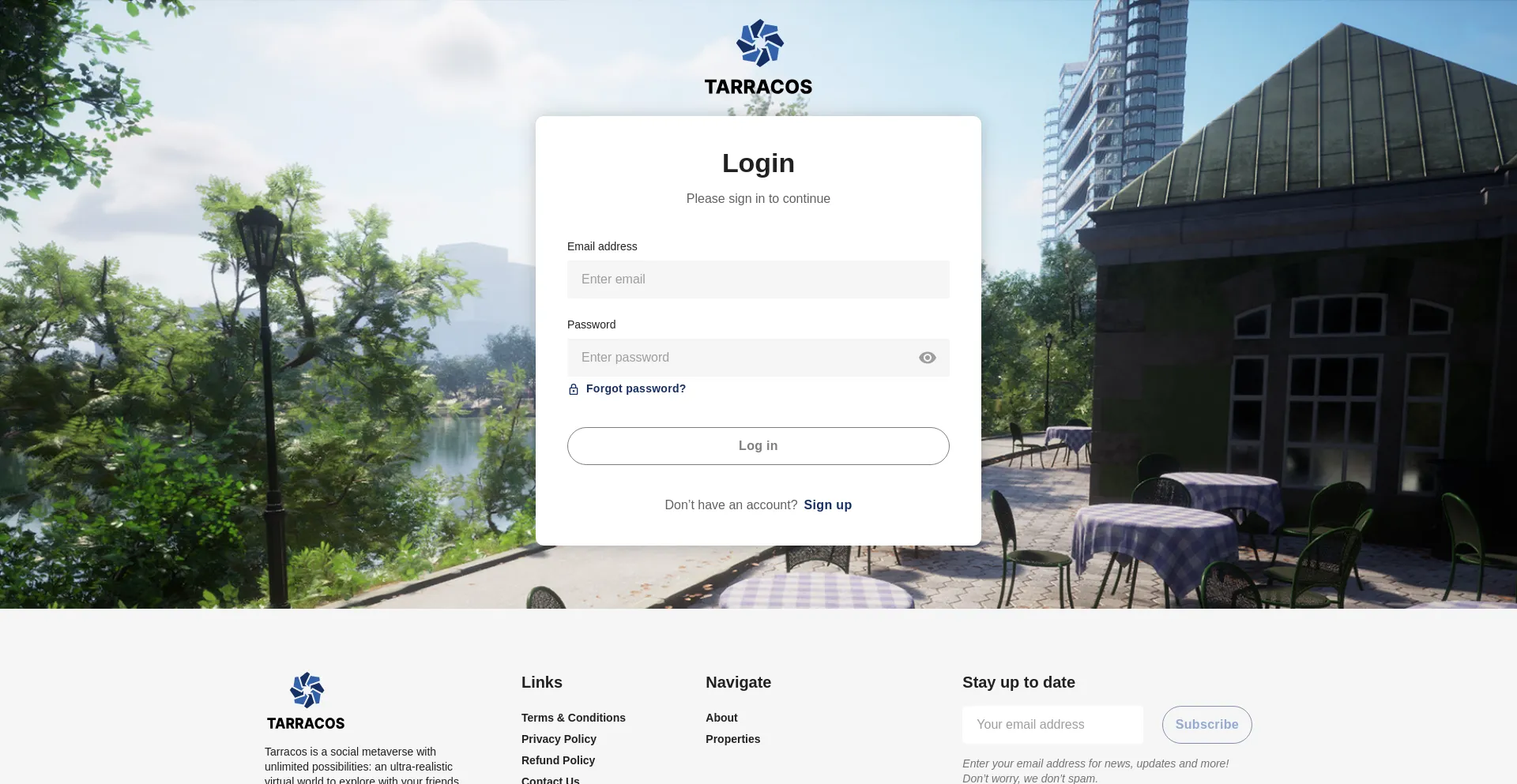 Website screenshot of App.tarracos.com