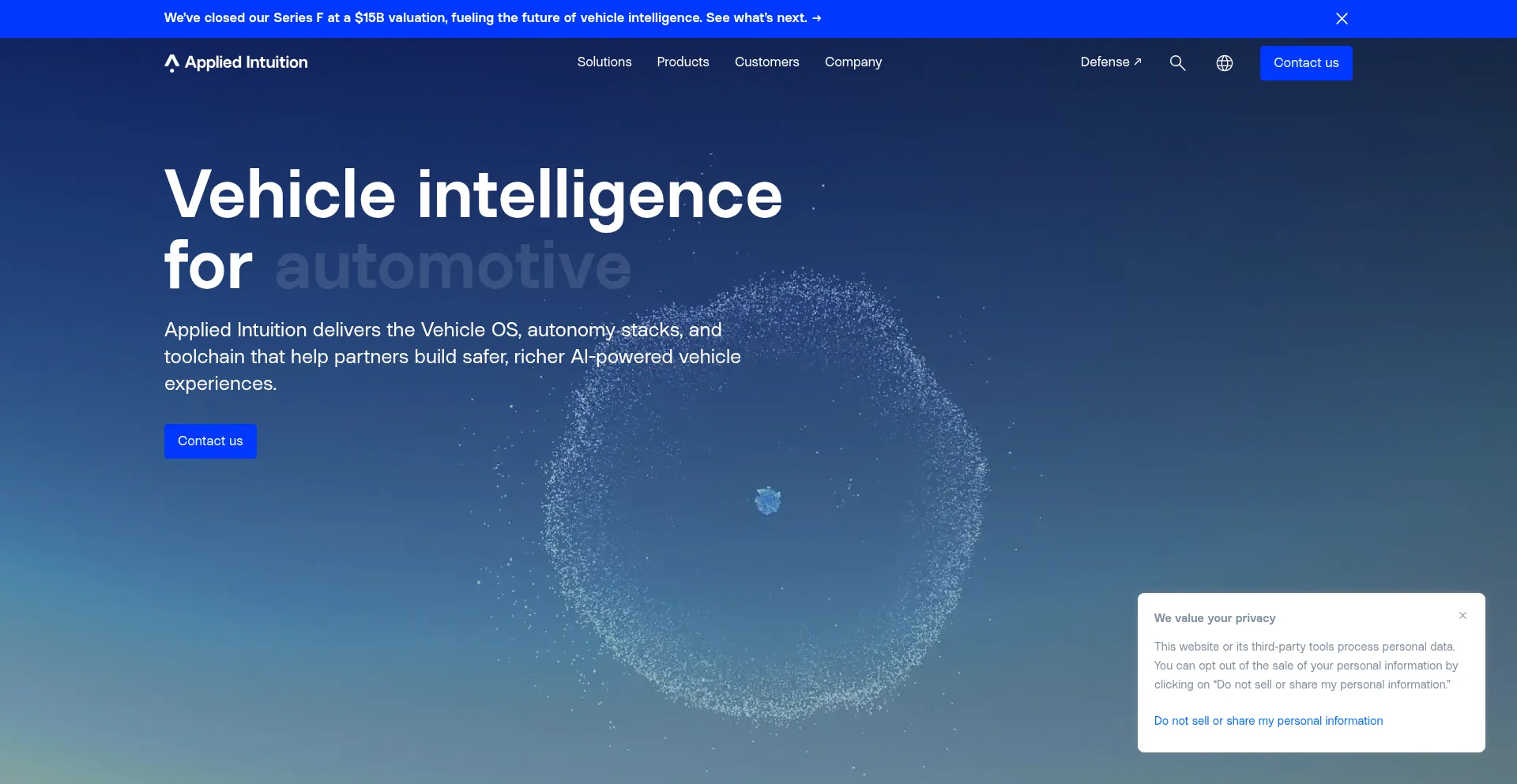Website screenshot of Appliedintuition.com