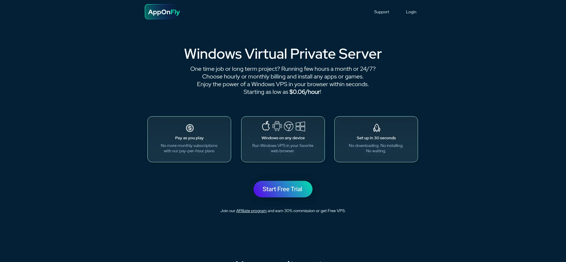 Website screenshot of Apponfly.com