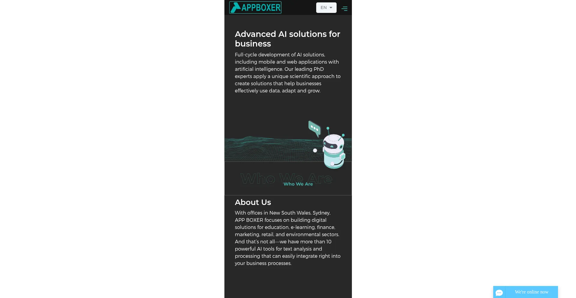 Website screenshot of Apps-boxers.com