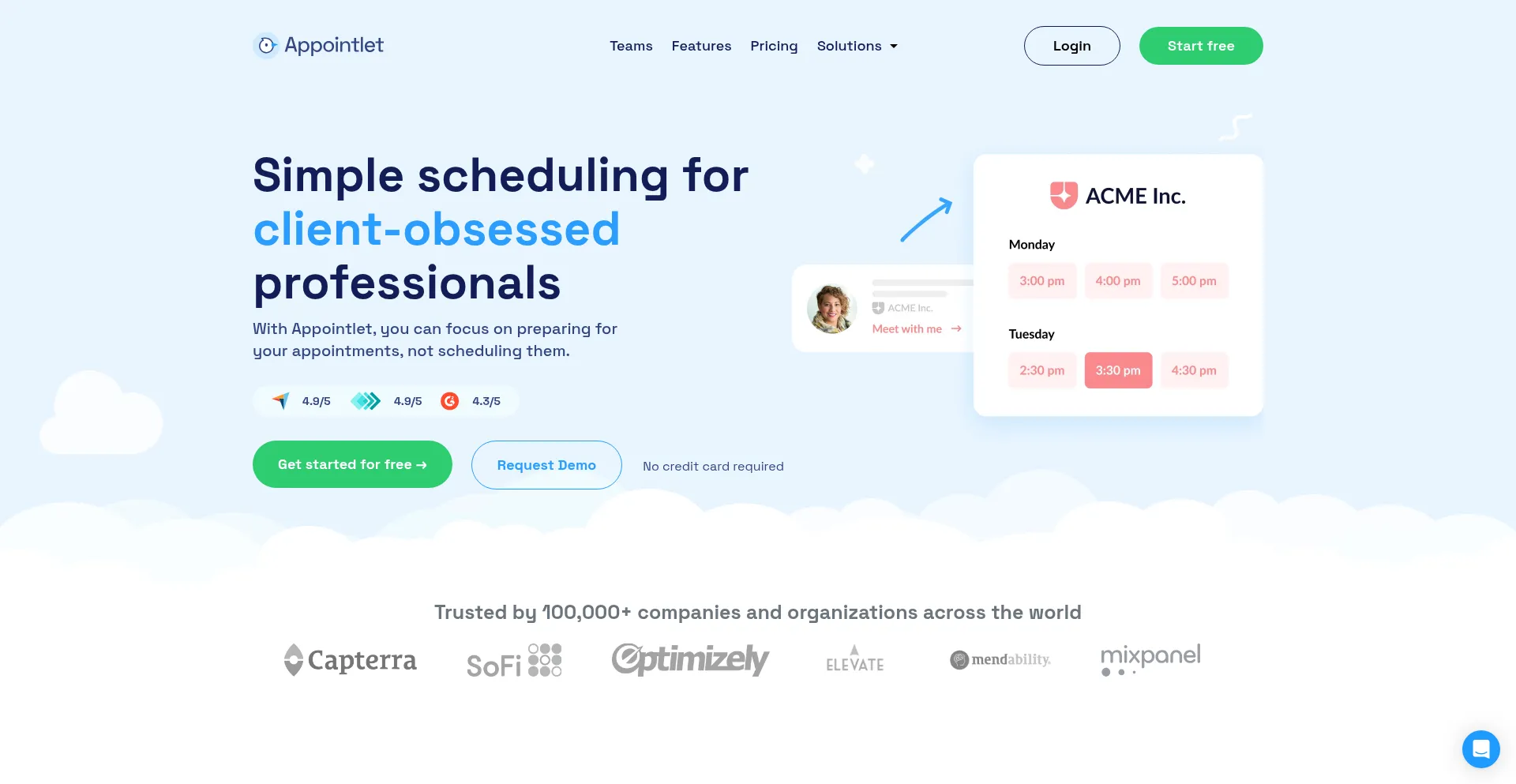 Website screenshot of Appt.link