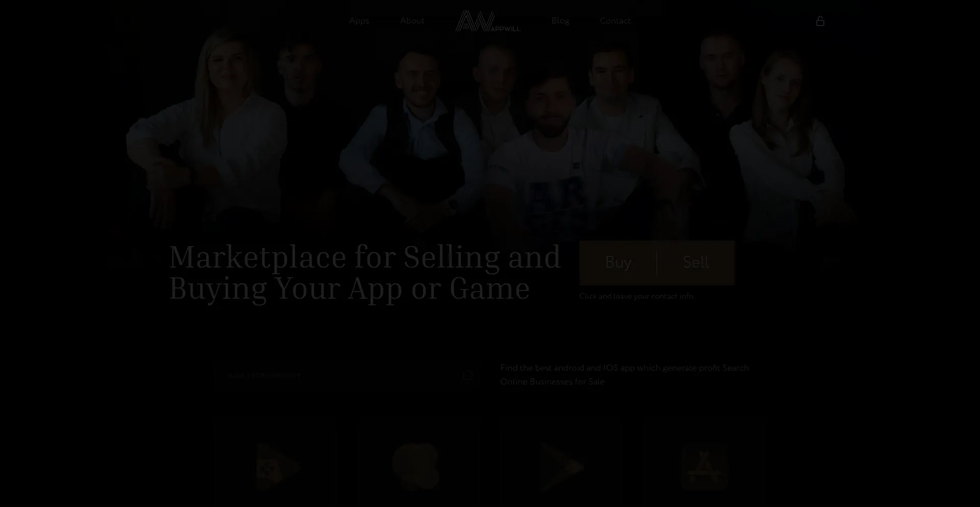 Website screenshot of Appwill.co