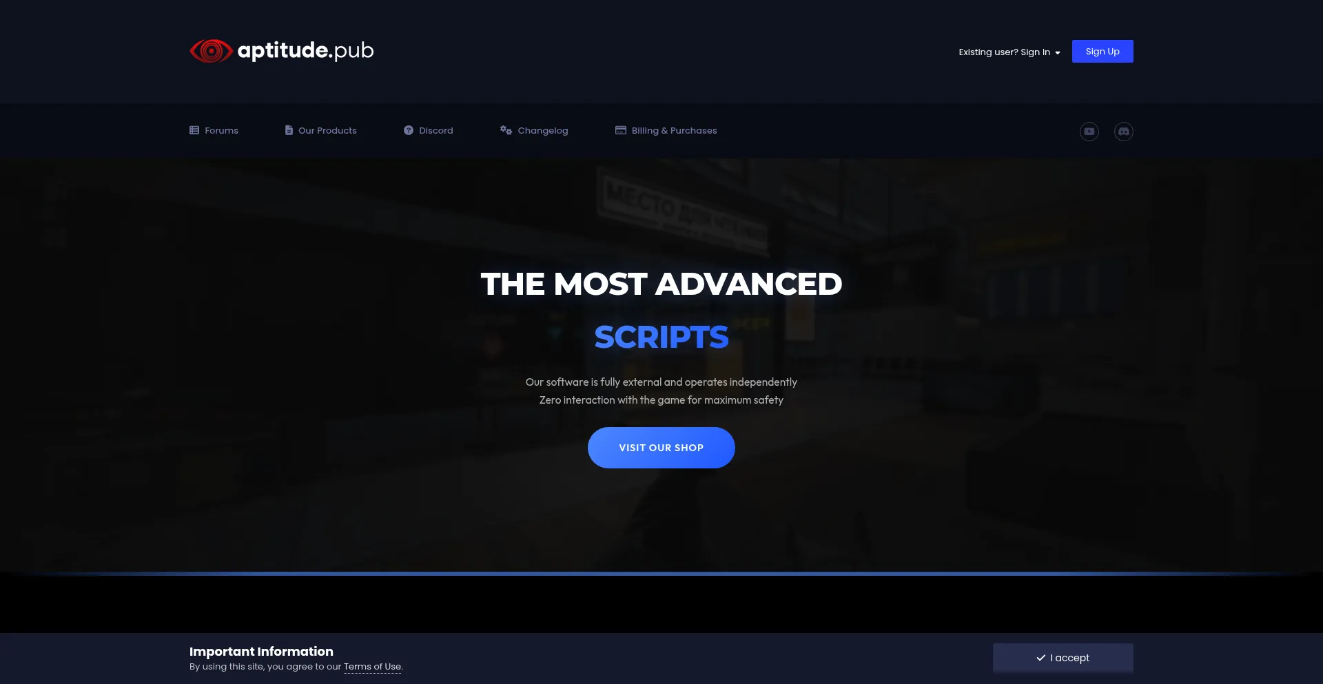 Website screenshot of Aptitude.pub