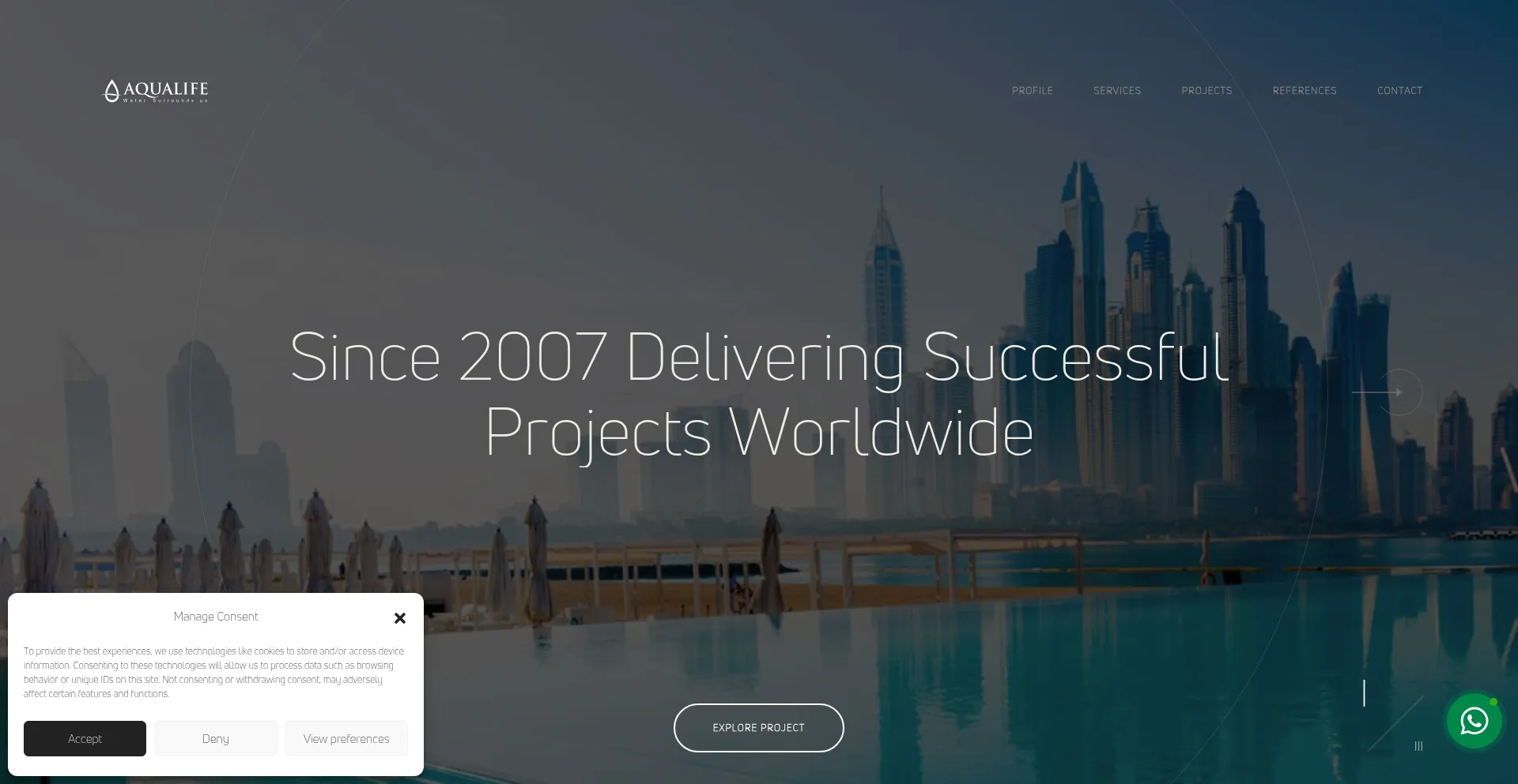 Website screenshot of Aqualifeprojects.com