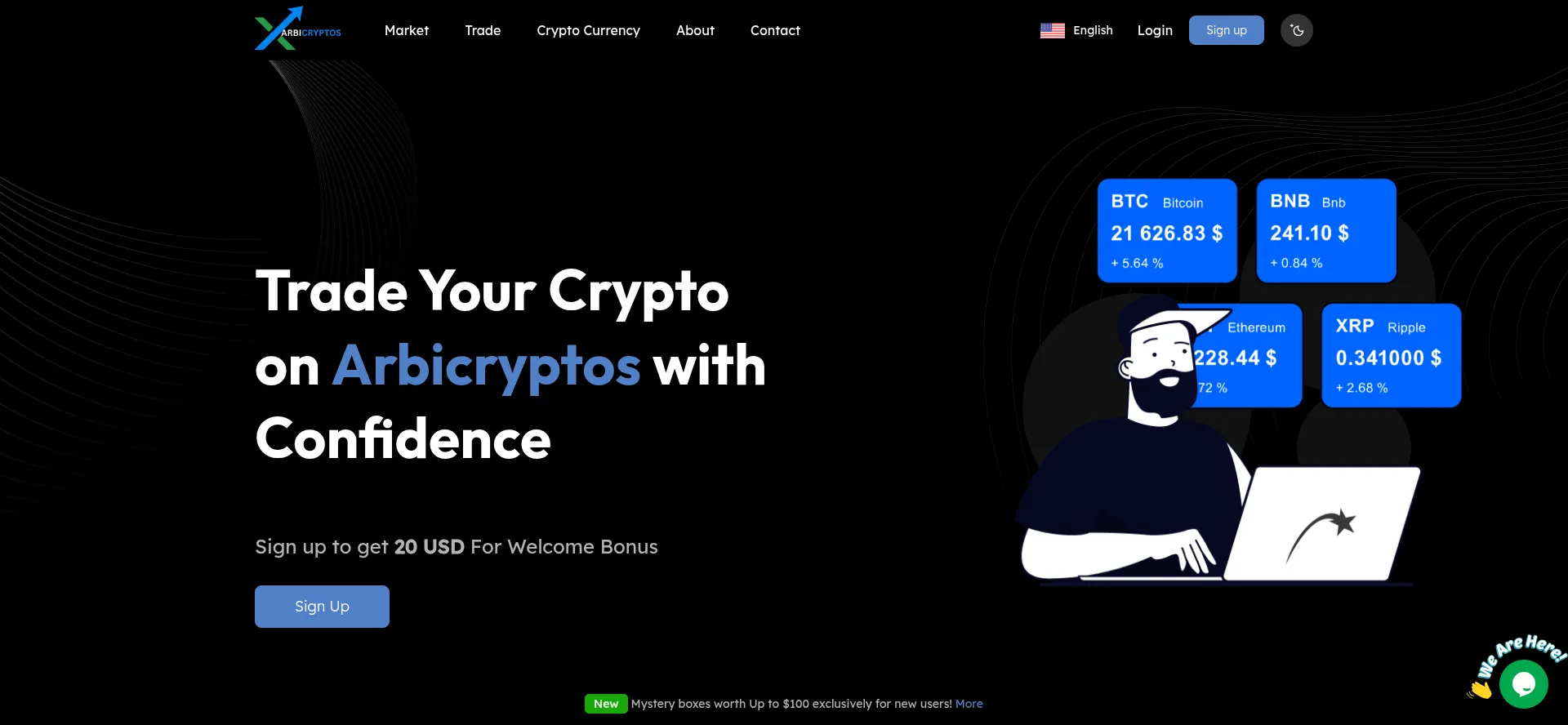 Website screenshot of Arbicryptoss.com