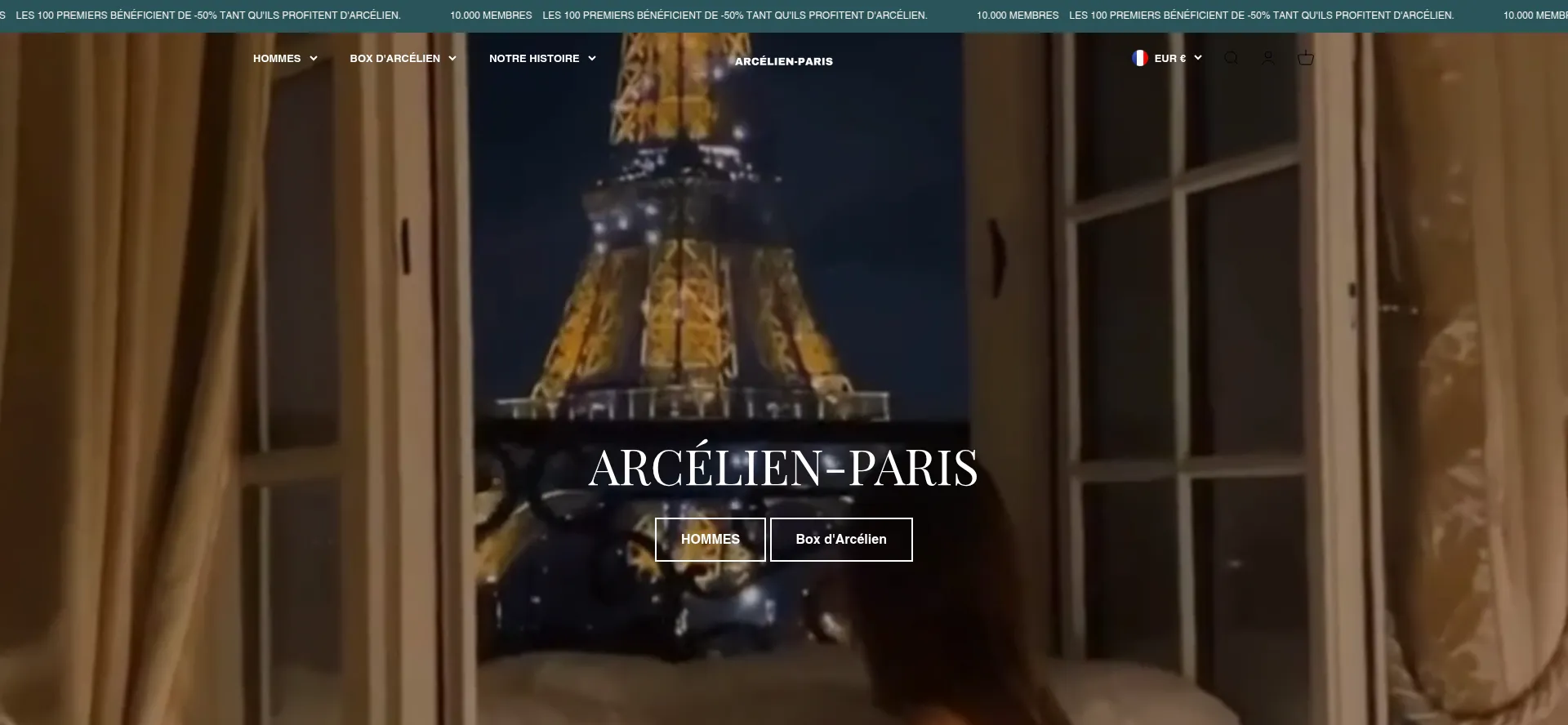 Website screenshot of Arcelien-paris.fr