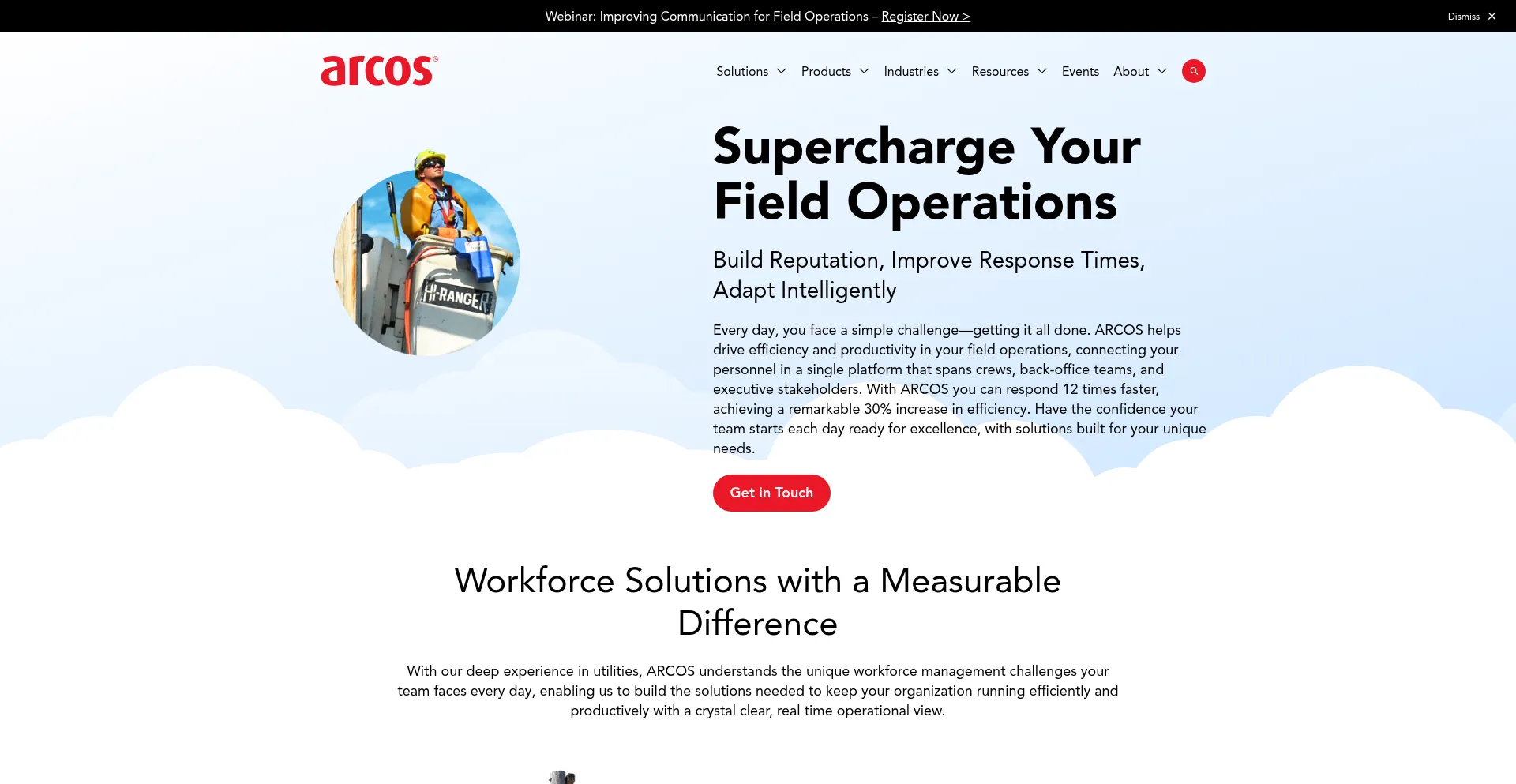Website screenshot of Arcos-inc.com