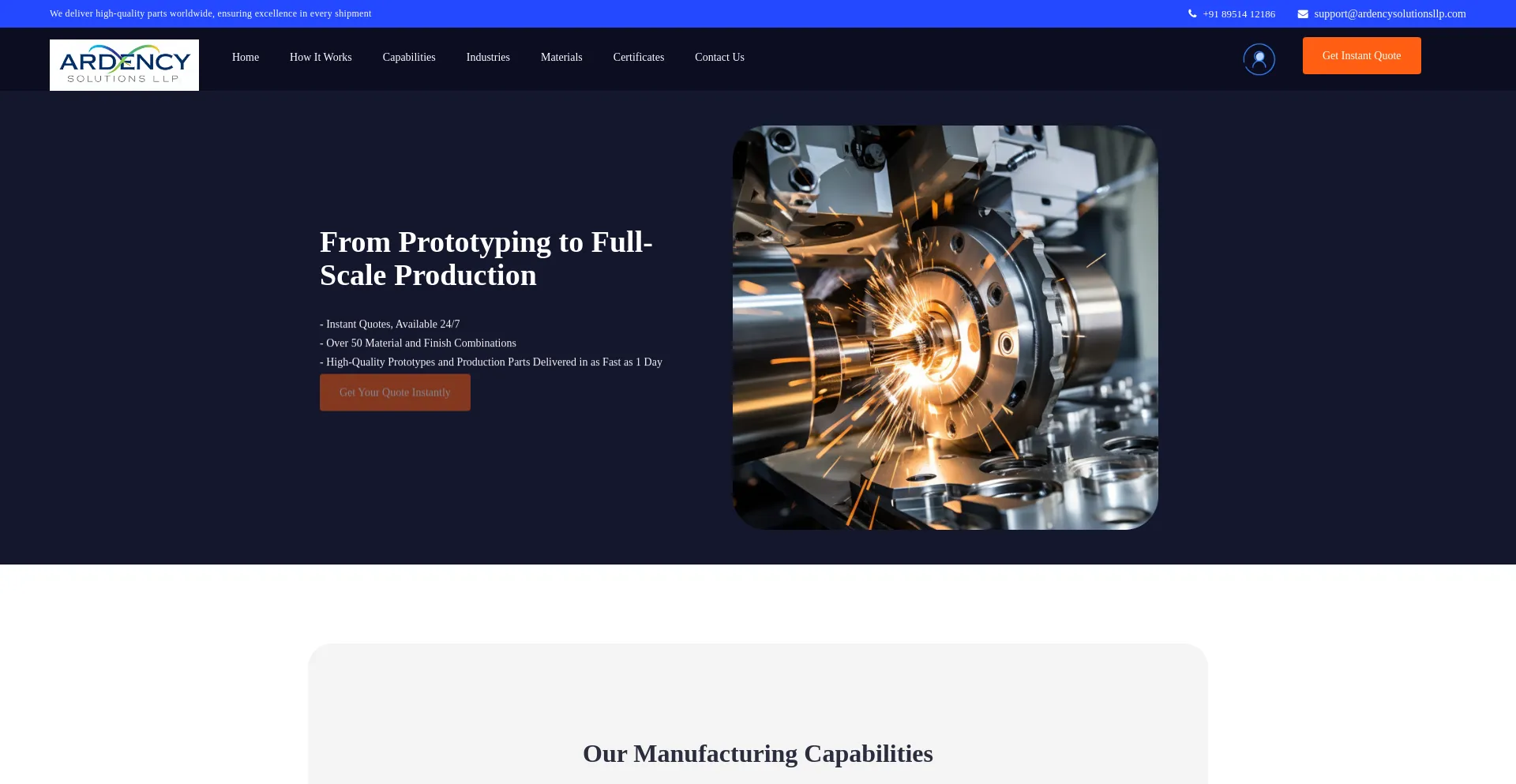 Website screenshot of Ardencysolutionsllp.com