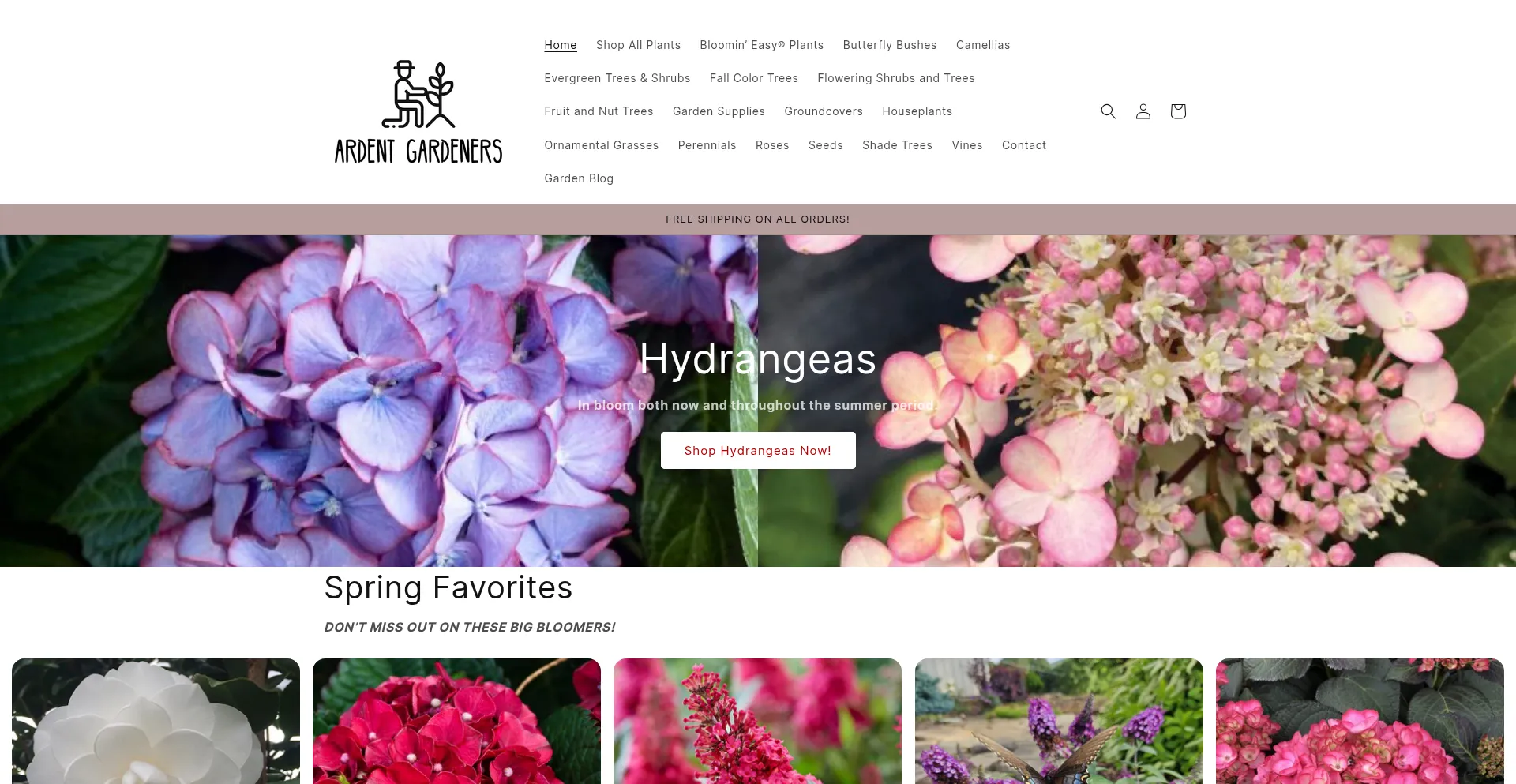 Website screenshot of Ardentgardeners.com