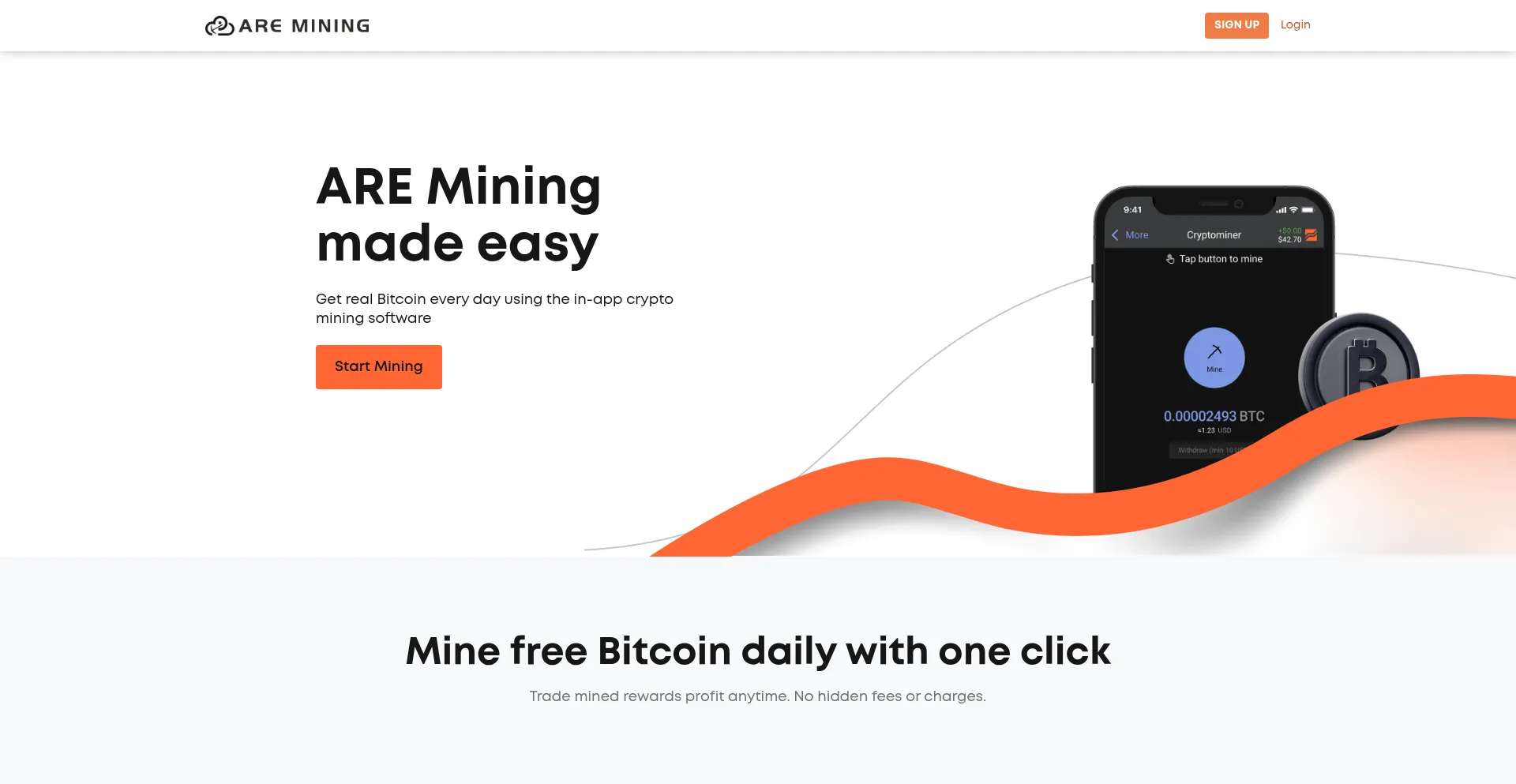 Website screenshot of Aremining.net