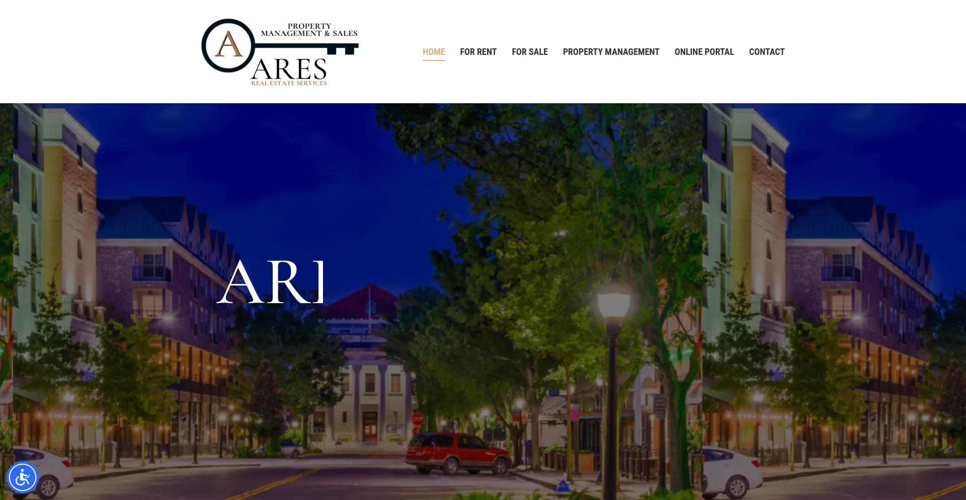 Website screenshot of Aresrealestateservices.com
