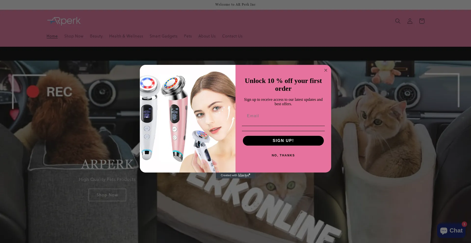 Website screenshot of Arperkonline.com