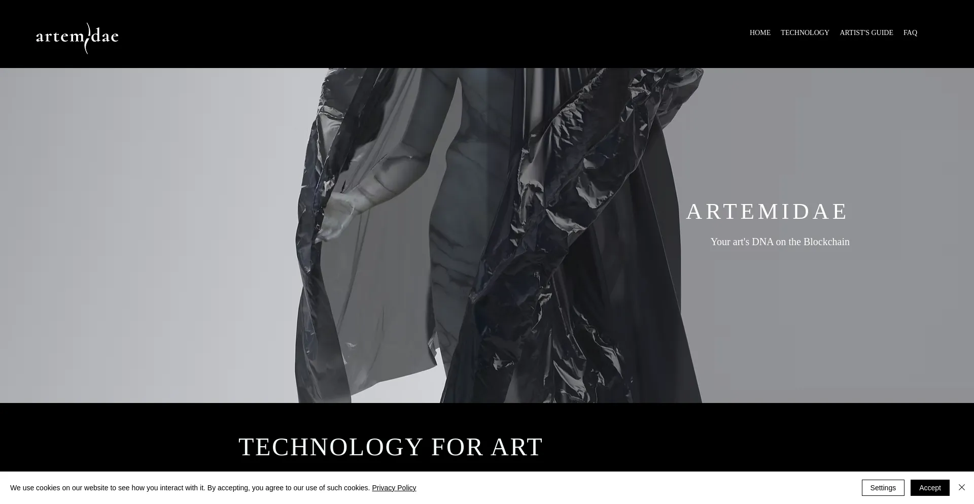 Website screenshot of Artemidae.art