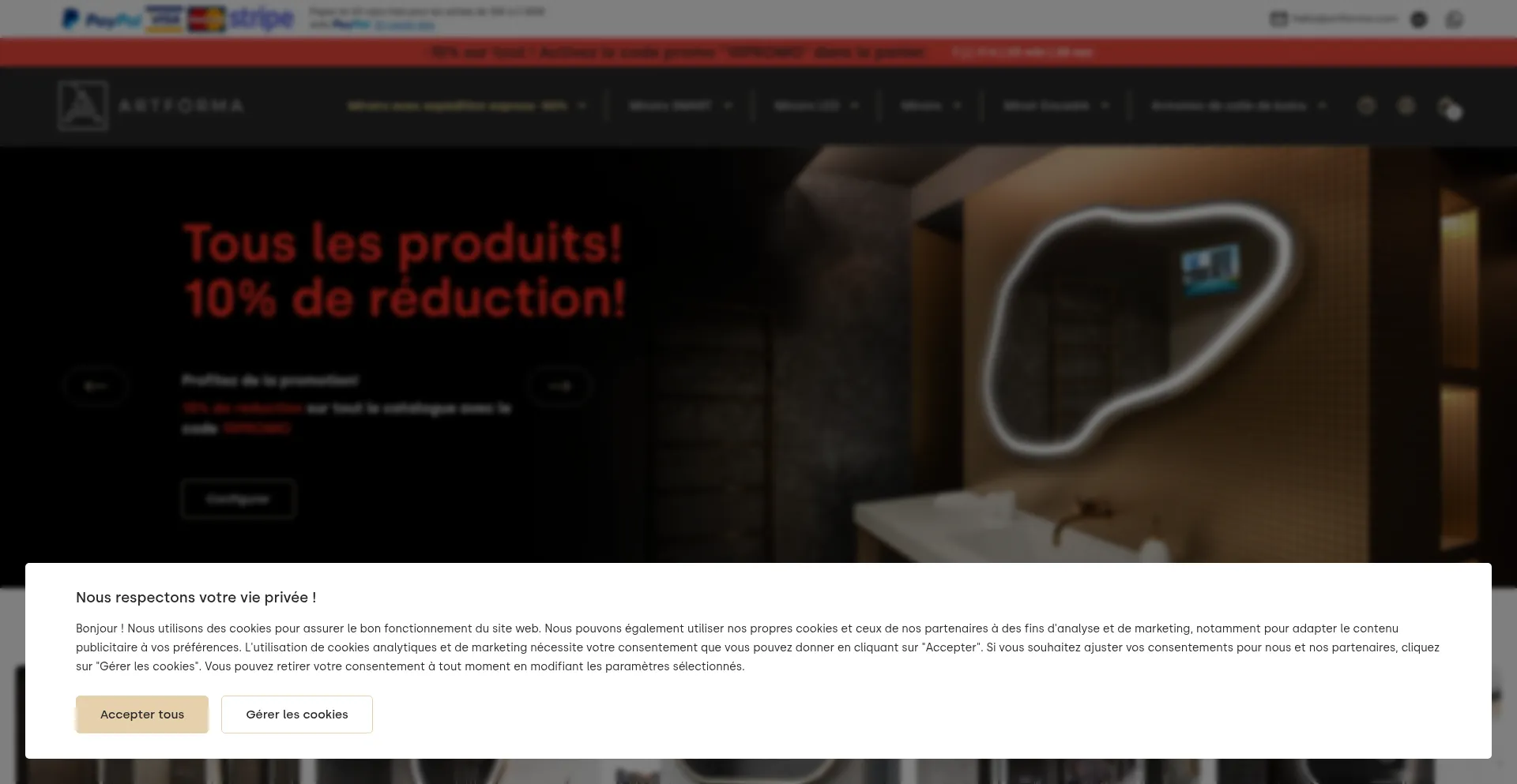 Website screenshot of Artforma.fr