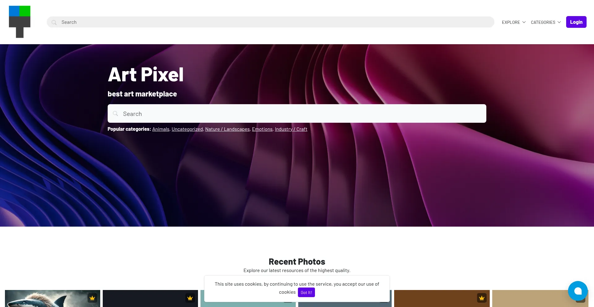 Website screenshot of Artpixhuls.pro