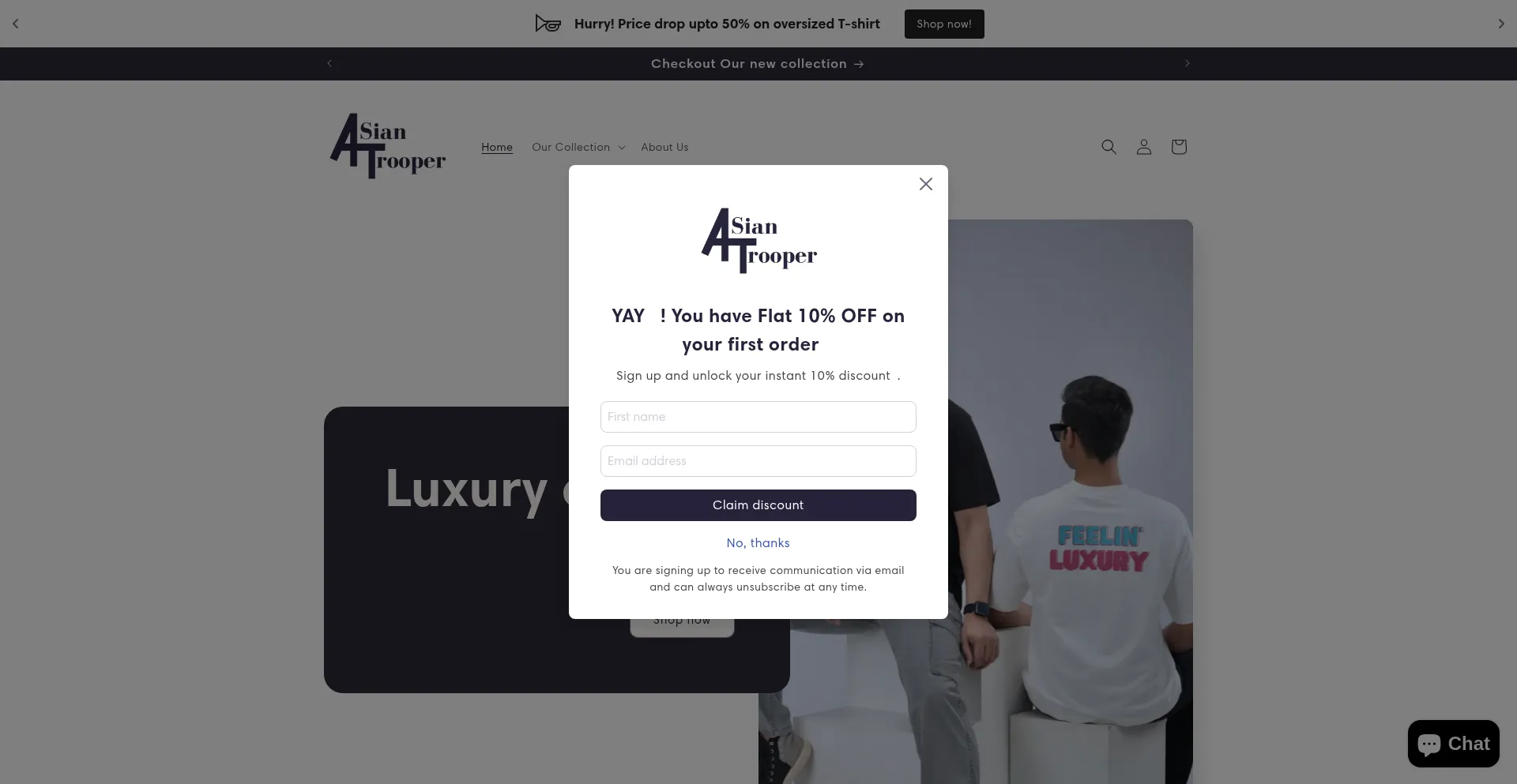 Website screenshot of Asiantrooper.com