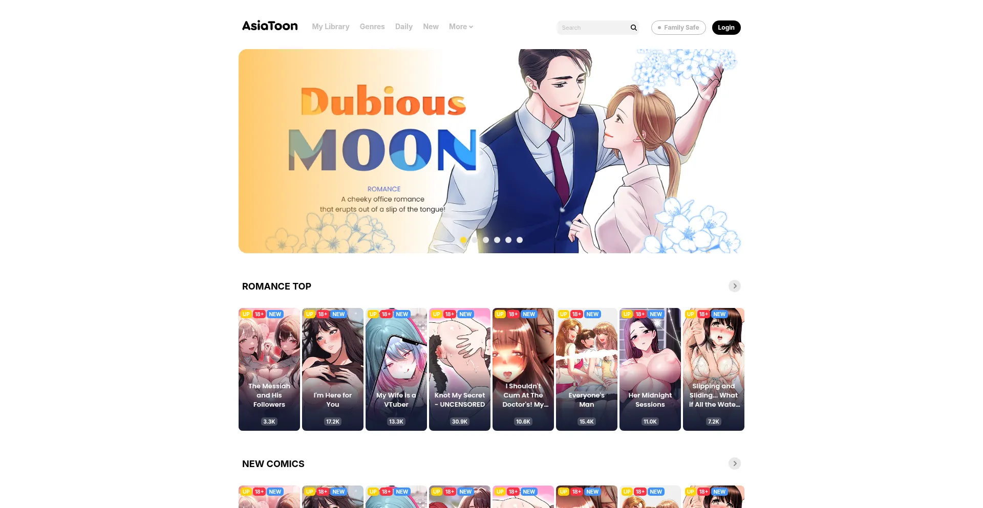 Website screenshot of Asiatoon.net