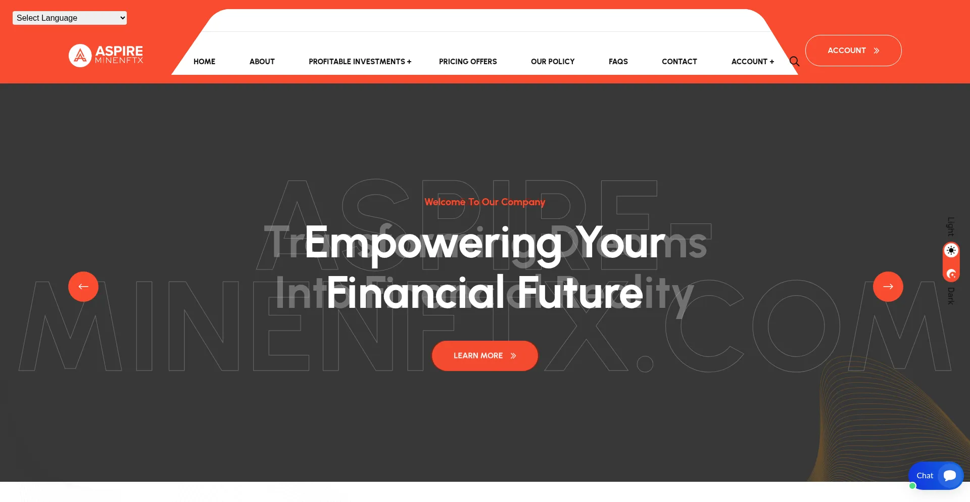 Website screenshot of Aspire-minenftx.com
