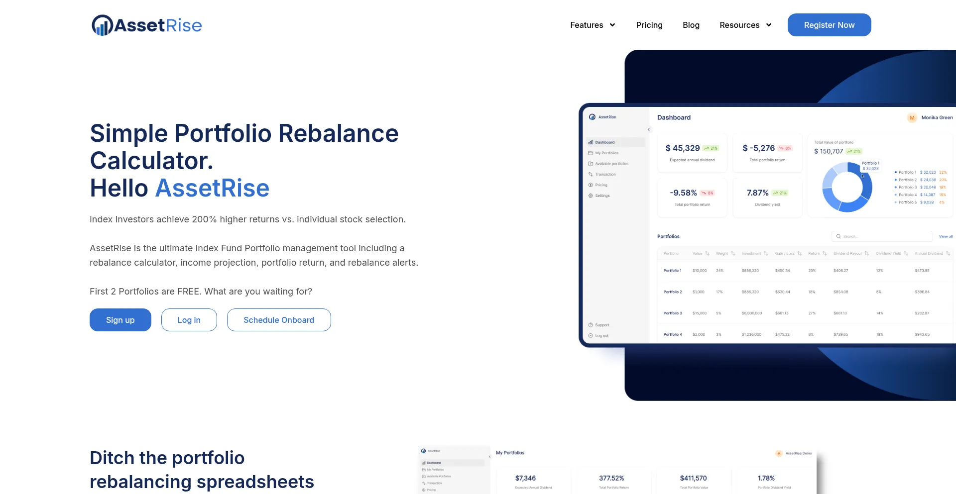Website screenshot of Assetrise.com