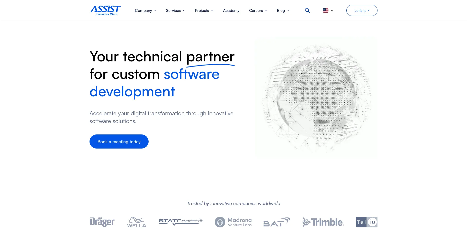 Website screenshot of Assist-software.net