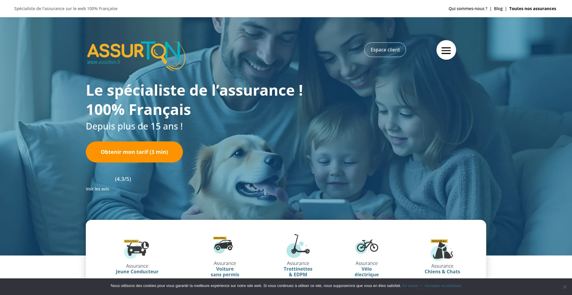Website screenshot of Assurton.fr