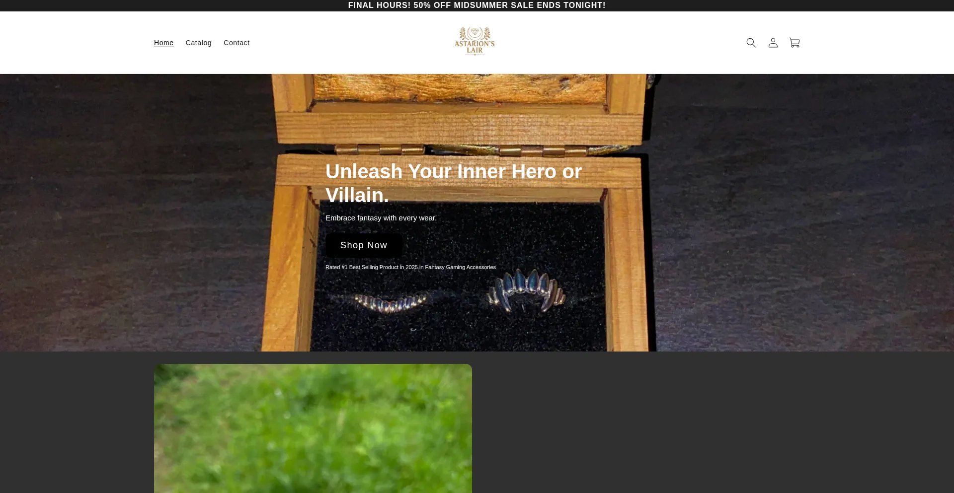 Website screenshot of Astarionslair.com