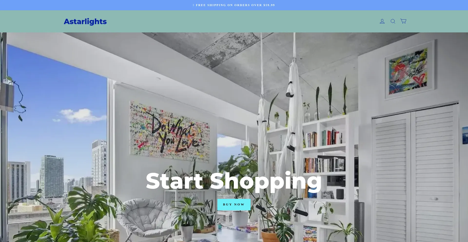 Website screenshot of Astarlights.com