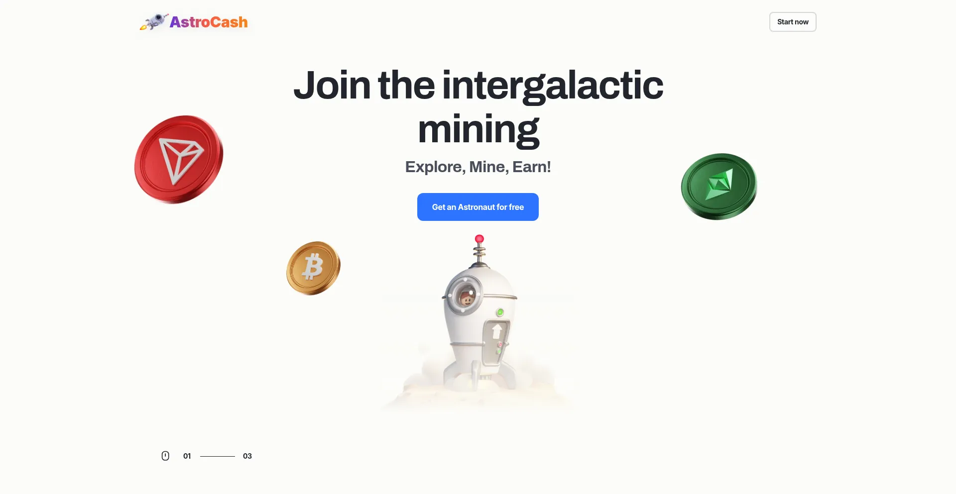 Website screenshot of Astrocash.net