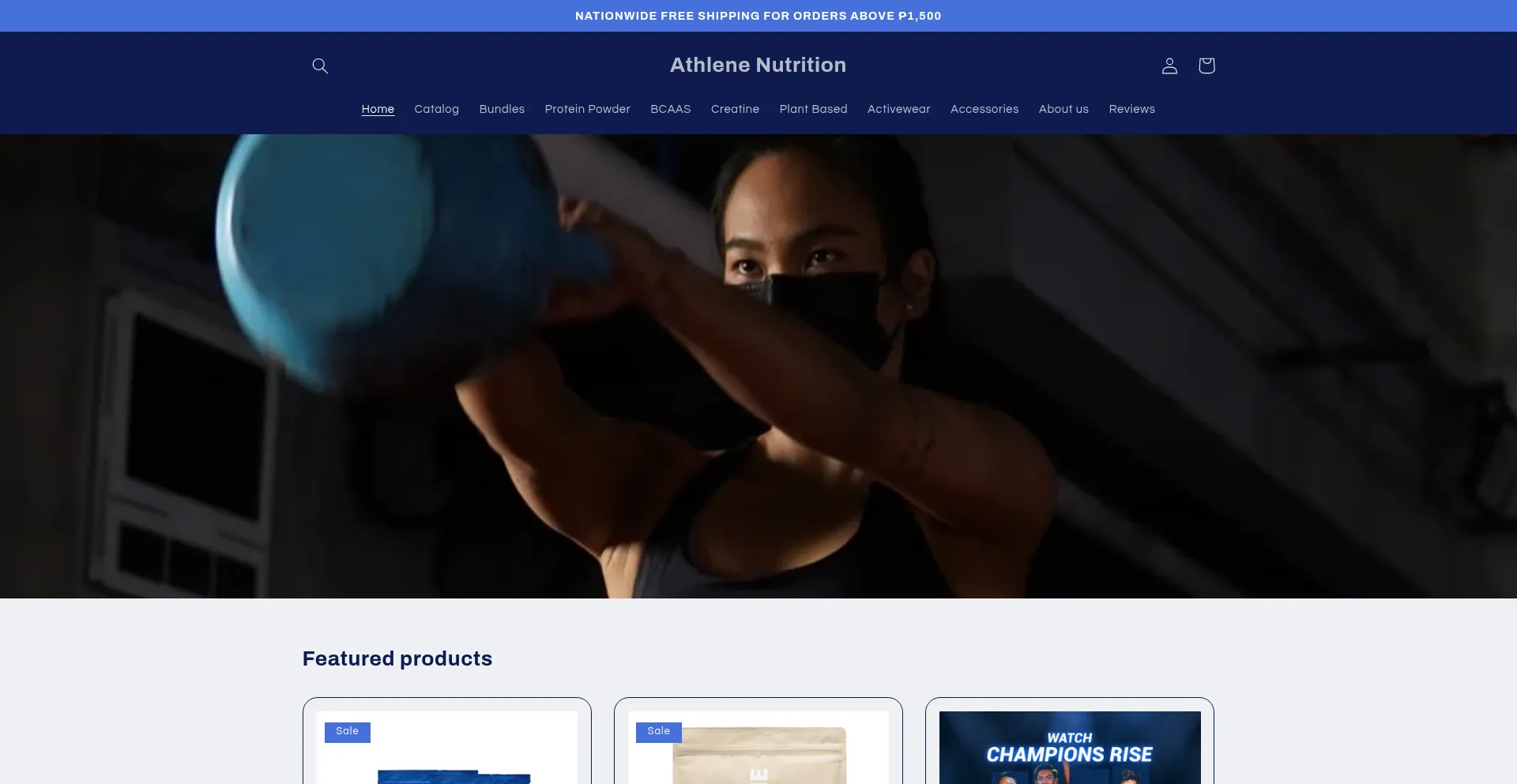 Website screenshot of Athlene.com.ph