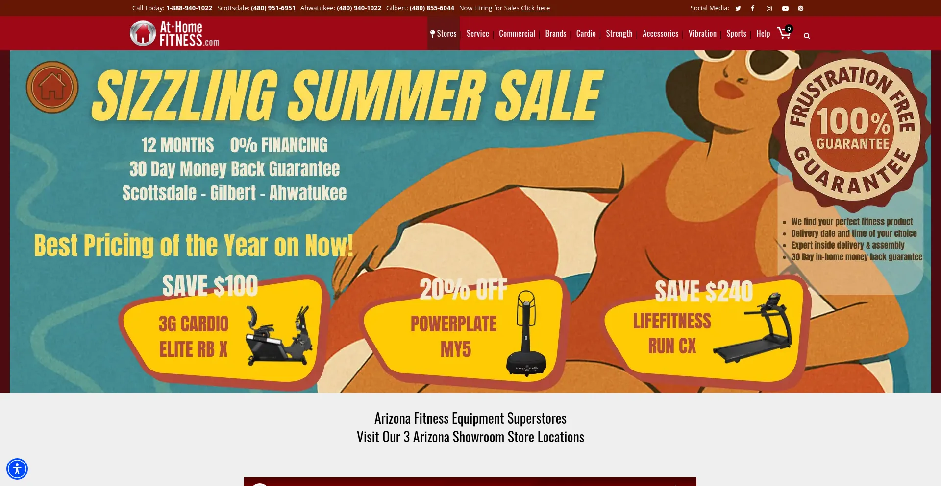 Website screenshot of Athomefitness.com