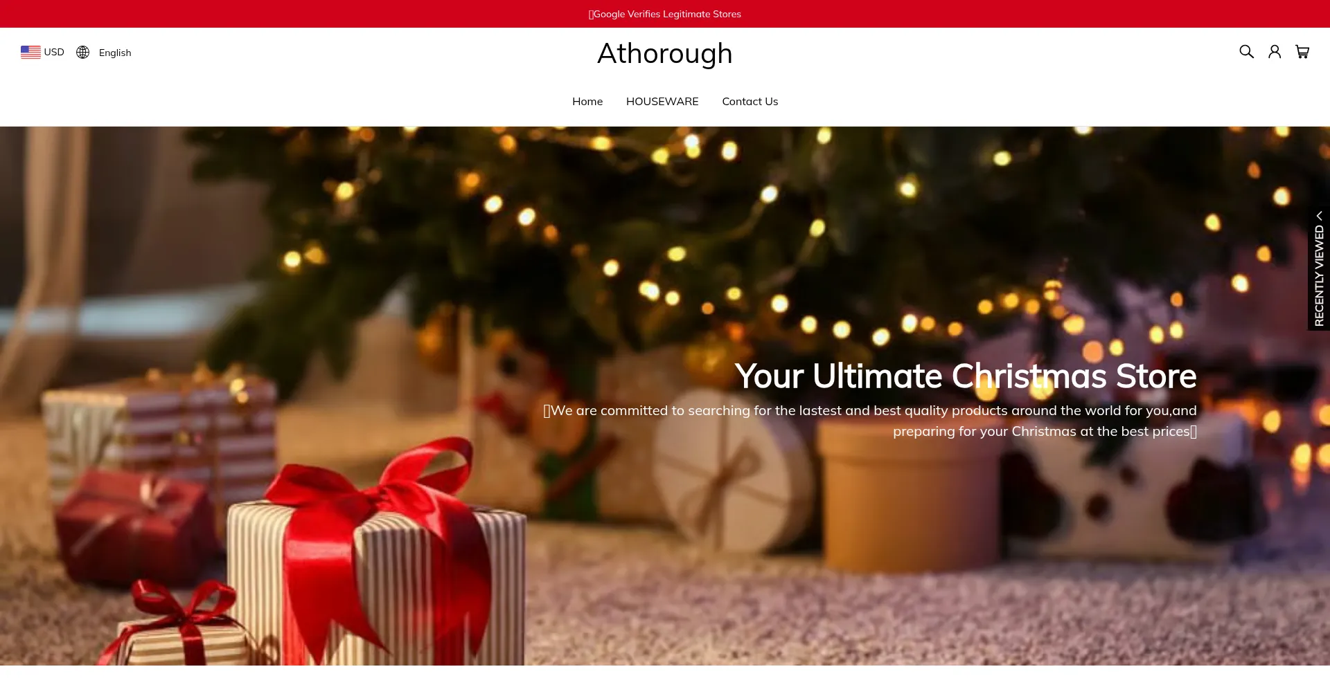 Website screenshot of Athorough.com