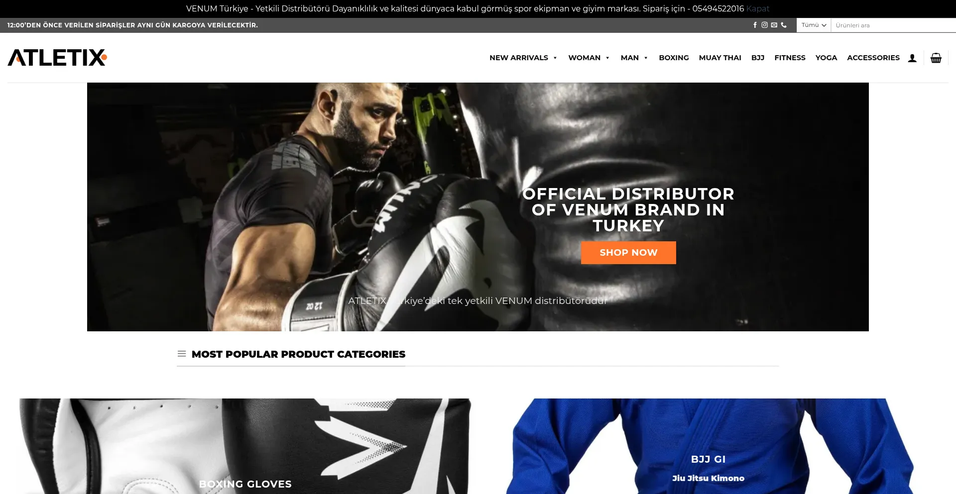 Website screenshot of Atletix.com.tr