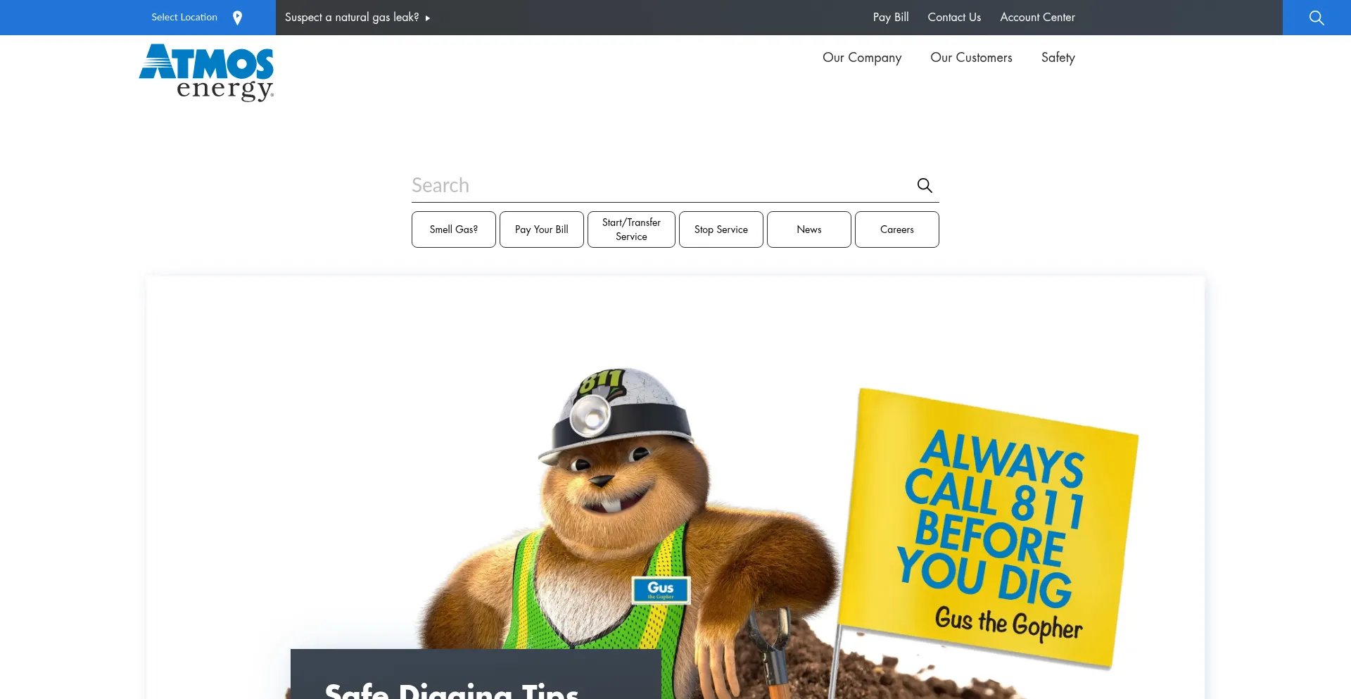 Website screenshot of Atmosenergy.com