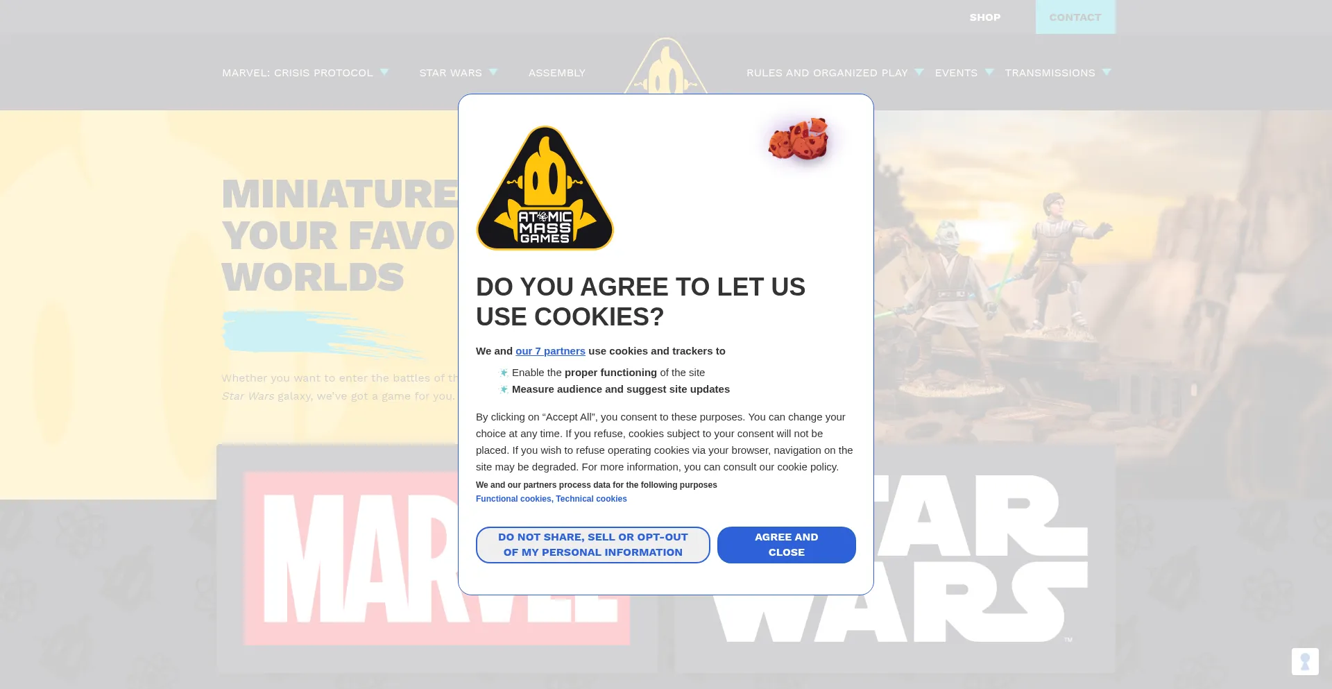 Website screenshot of Atomicmassgames.com