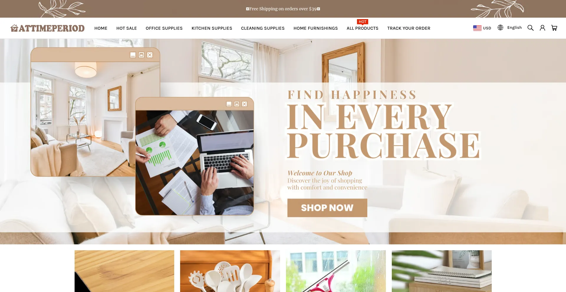 Website screenshot of Attimeperiod.com