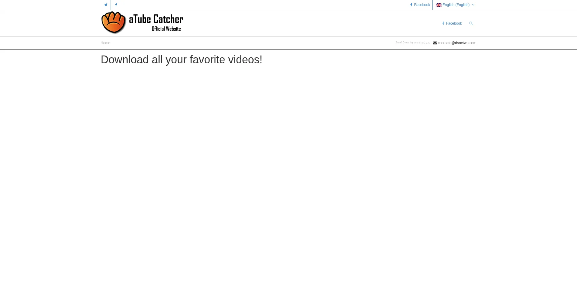 Website screenshot of Atube.me