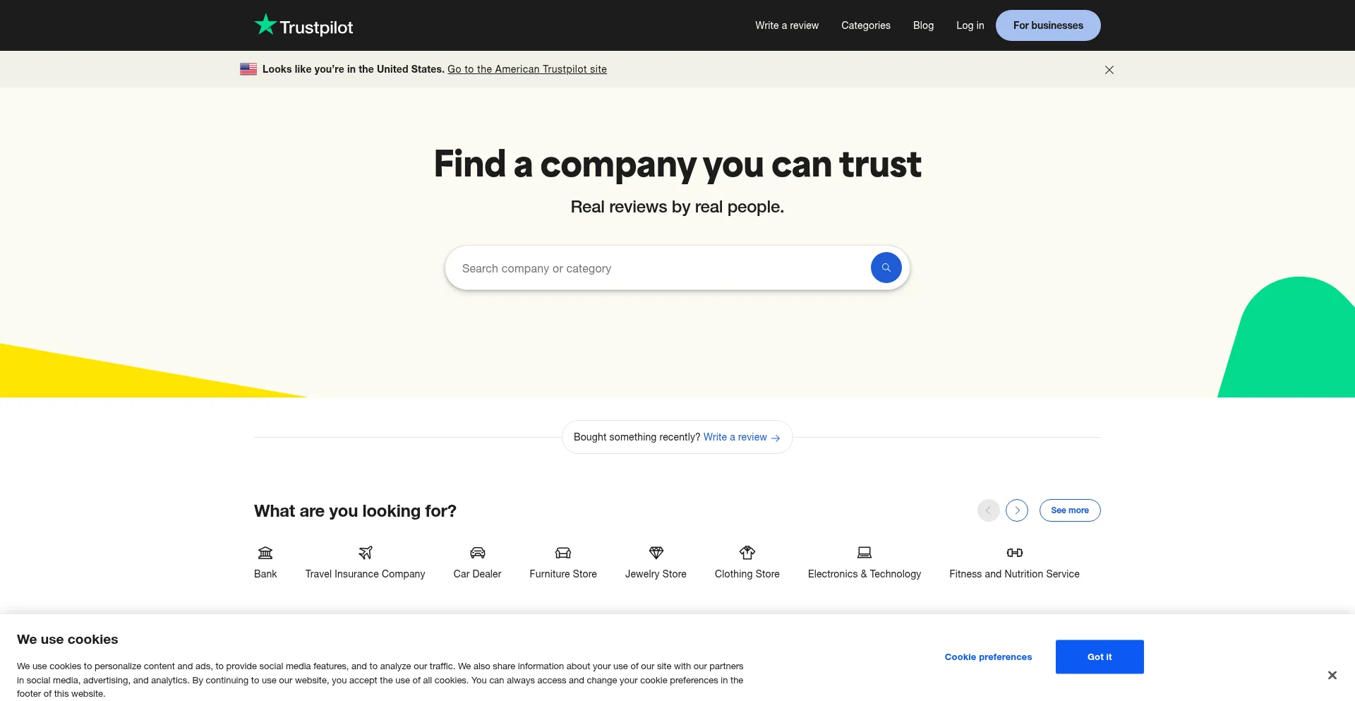 Website screenshot of Au.trustpilot.com
