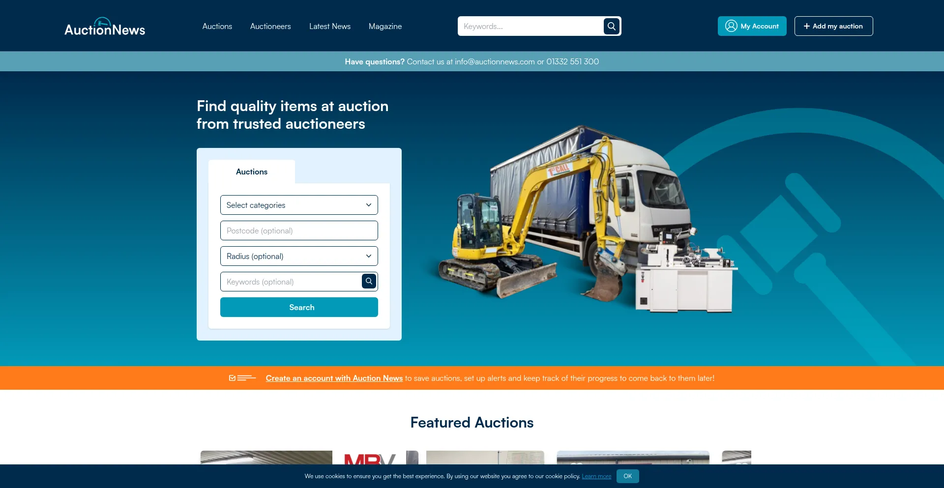 Website screenshot of Auctionnews.com