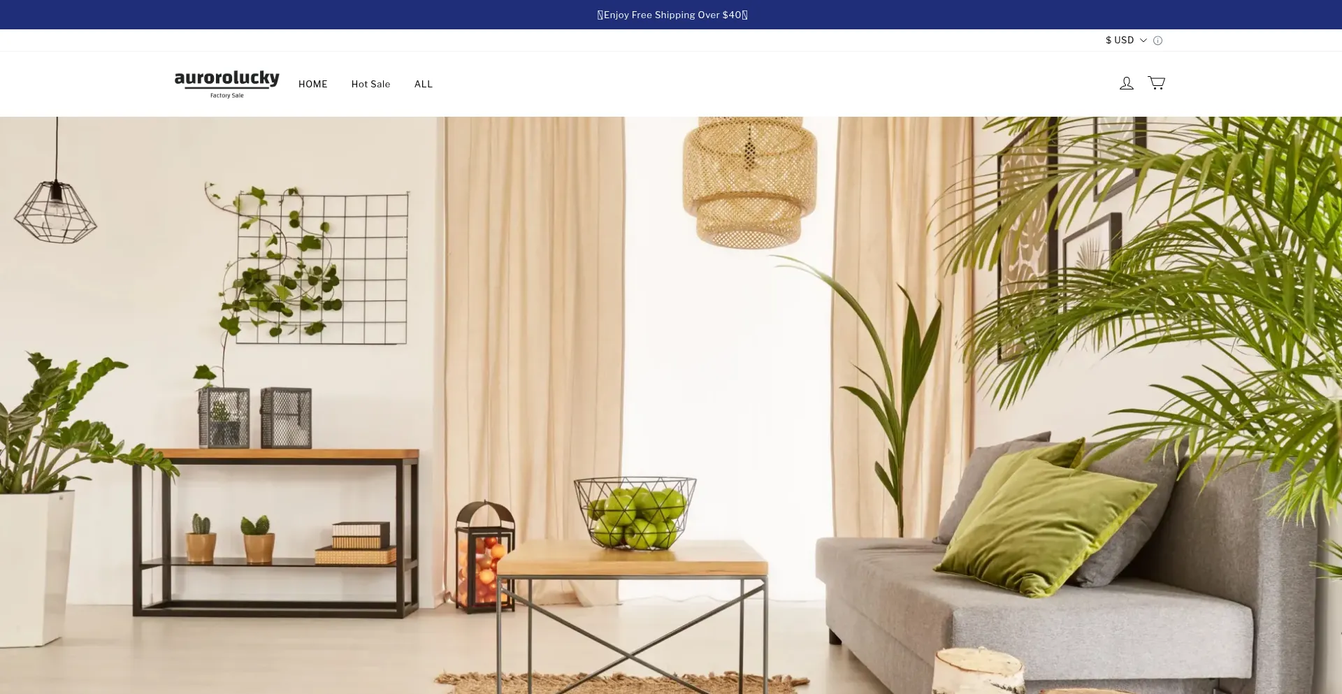 Website screenshot of Aurorolucky.com