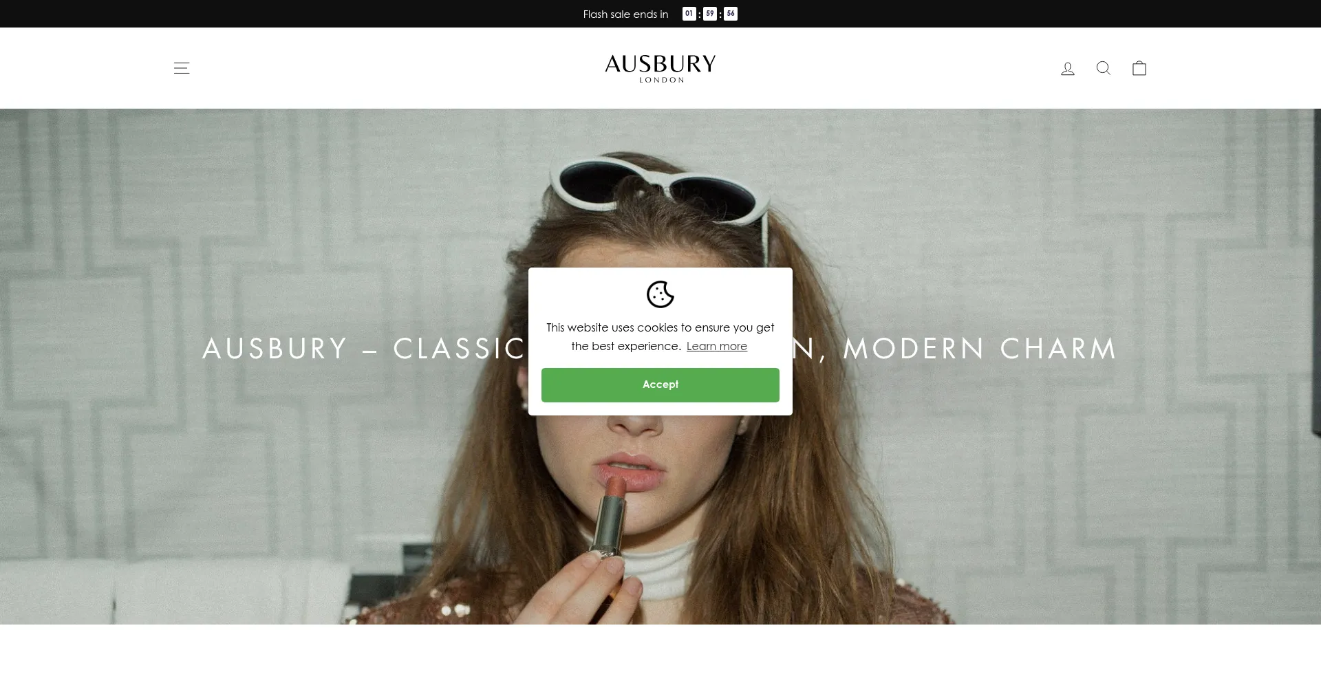 Website screenshot of Ausbury.co.uk