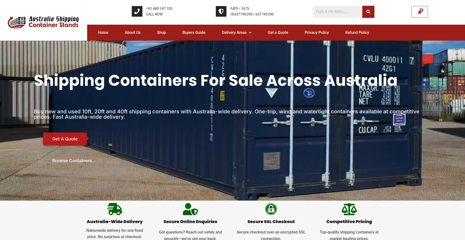 Australiashippingcontainerstands.com