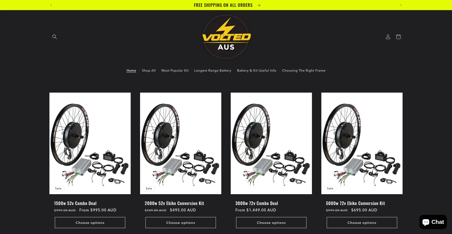 Website screenshot of Ausvolted.com