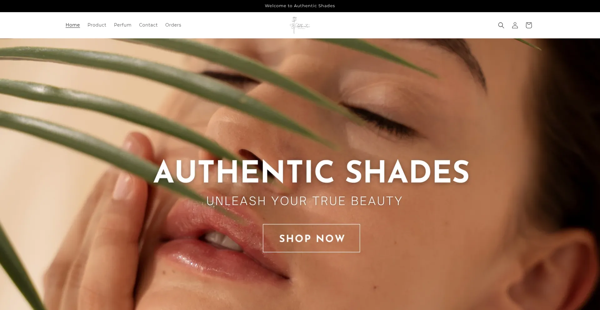 Website screenshot of Authenticshades.in