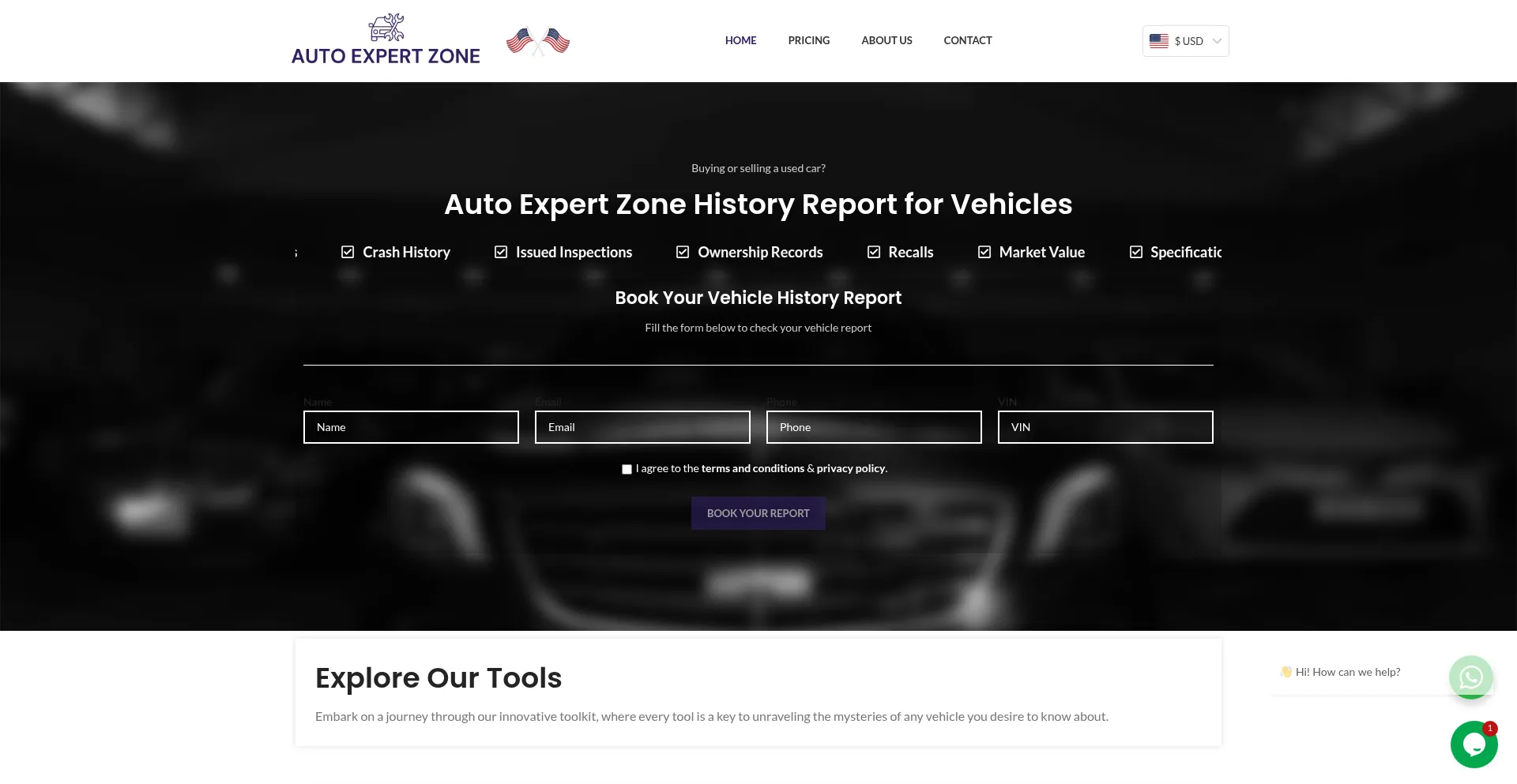 Website screenshot of Autoexpertzone.com