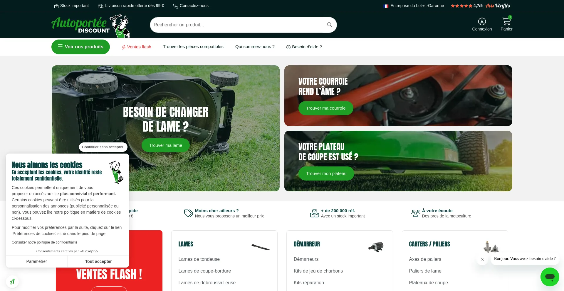 Website screenshot of Autoportee-discount.fr