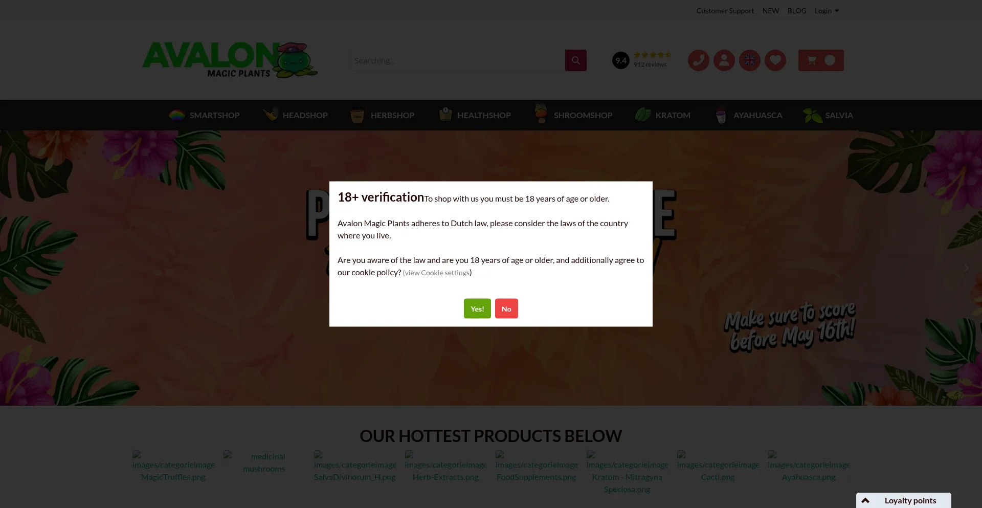 Website screenshot of Avalonmagicplants.com