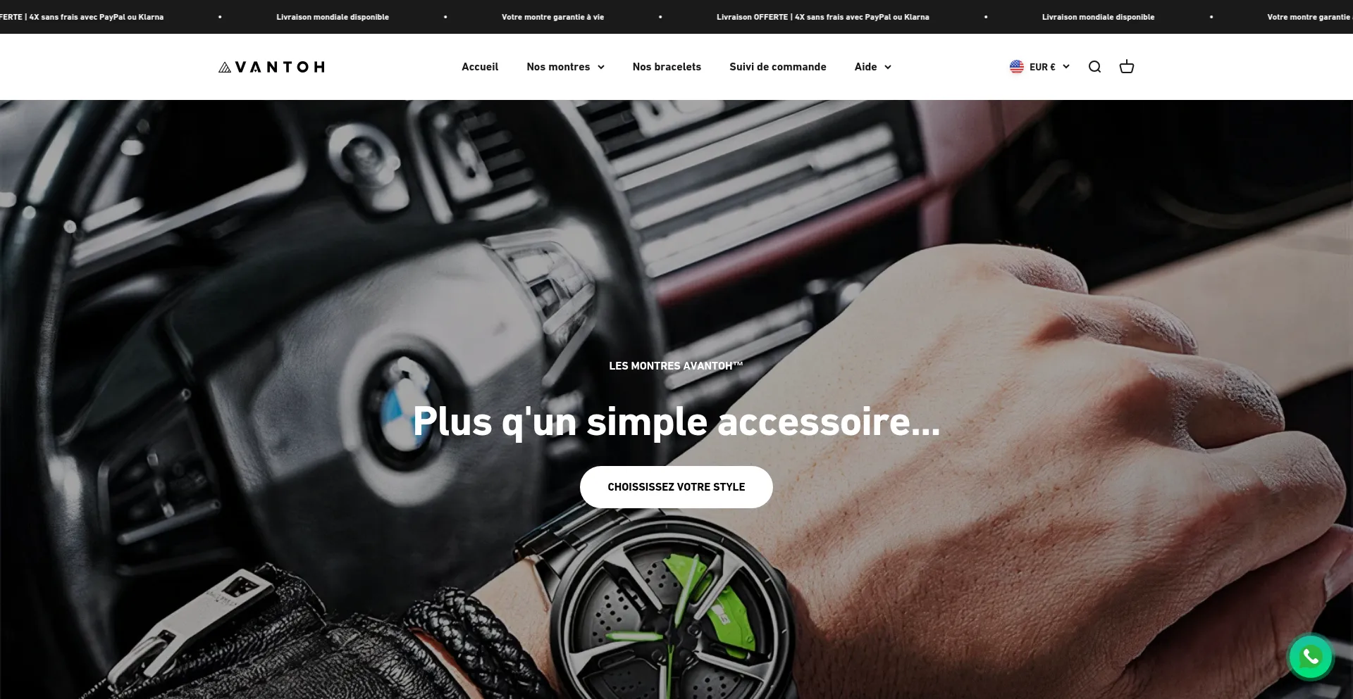 Website screenshot of Avantoh.com